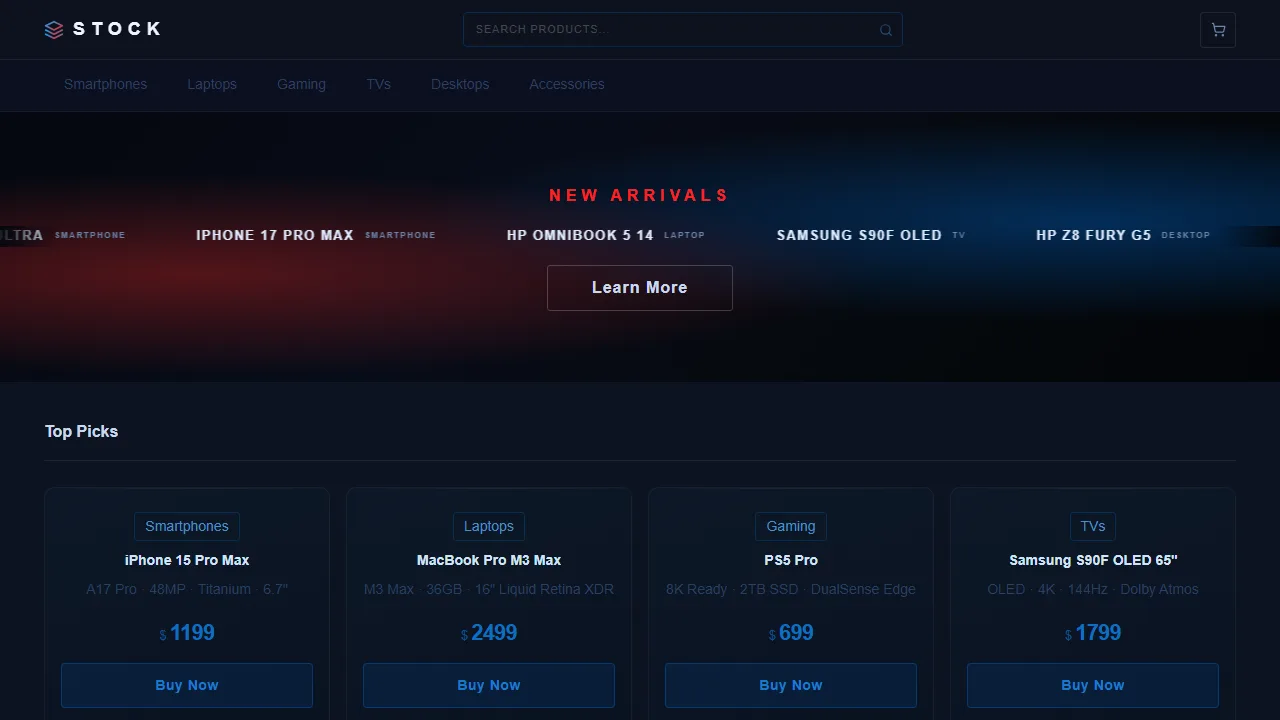 Stock – Full Stack E-commerce Shop